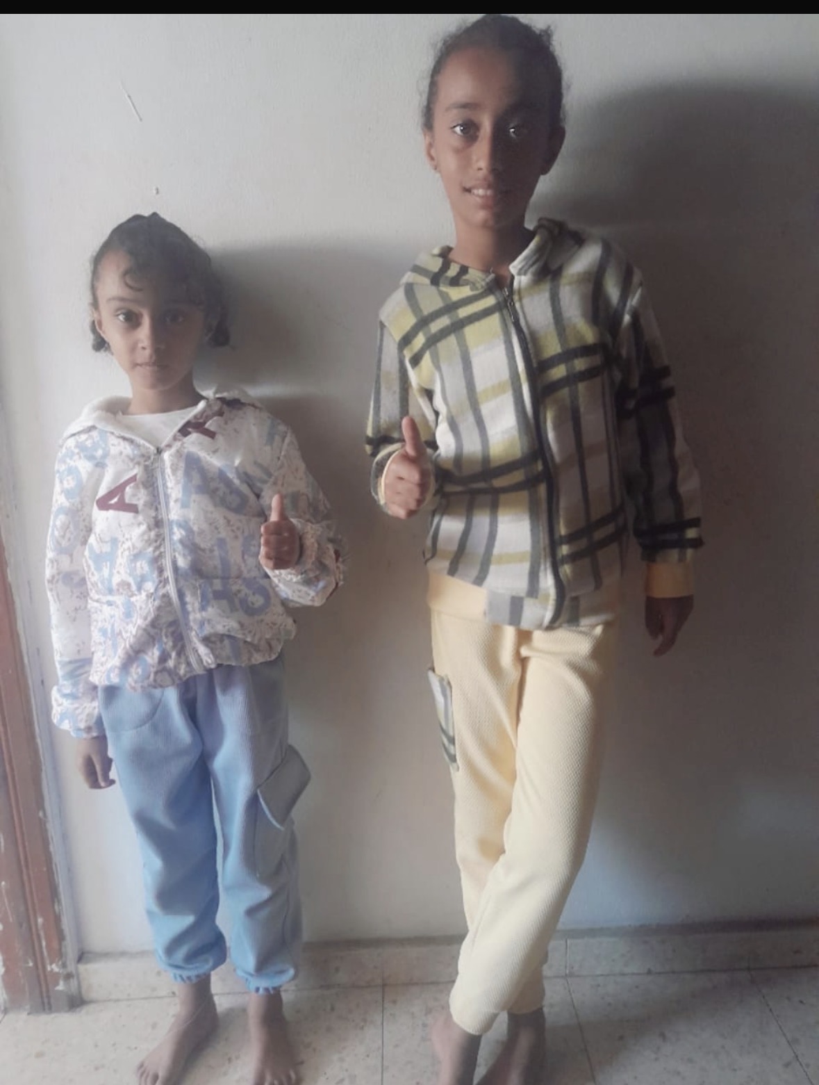 Maha and Sama at home in Gaza