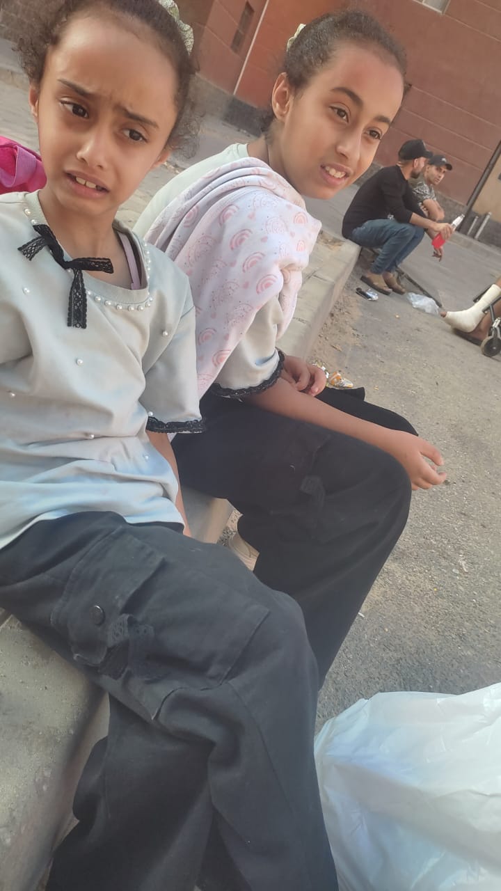 Sama and Maha on the street in Cairo